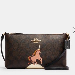 Coach Zip Top Crossbody In Signature Unicorn NWT